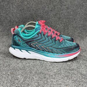 Hoka Clifton 4 Running Shoes Women's Size 9.5 Teal Pink Athletic Run‎ Training